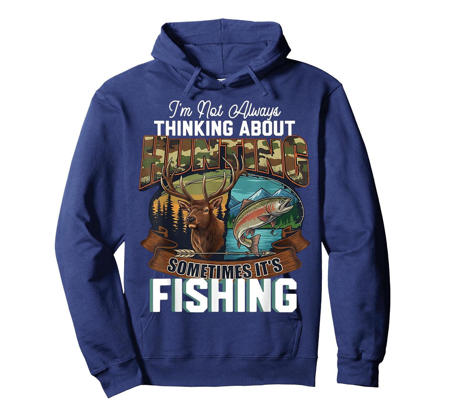 Funny Hunter Thinking About Hunting Sometimes Fishing T-Shirt