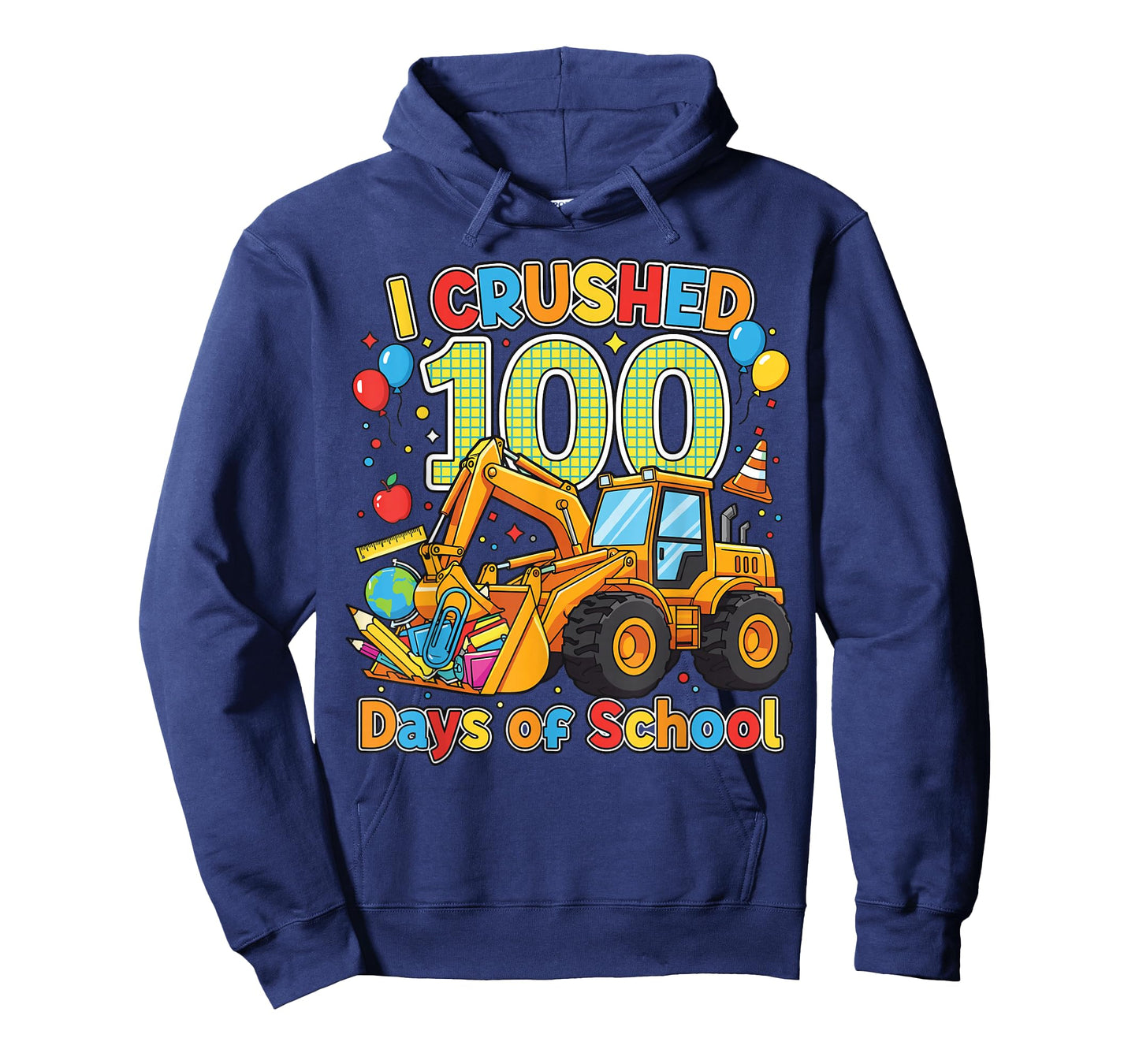 I Crushed 100 Days of School 100th Day Excavator Student T-Shirt