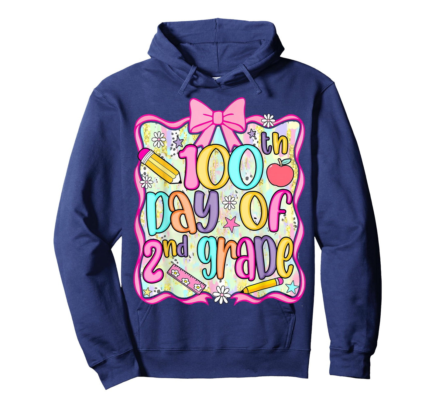 100th Day of 2nd Grade Preppy 100 Days of School Bow Girls T-Shirt