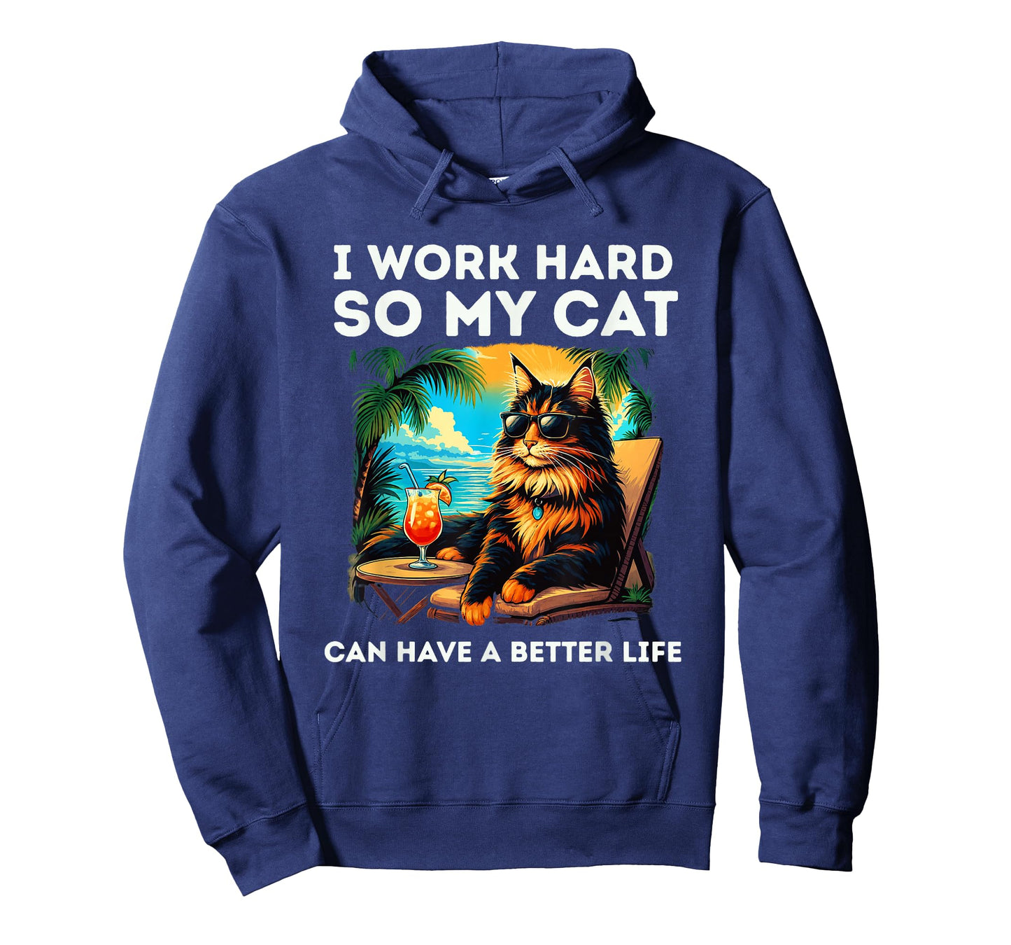 Funny Maine Coon Cat Lover Design I Work Hard Maine Coon Cat T-Shirt