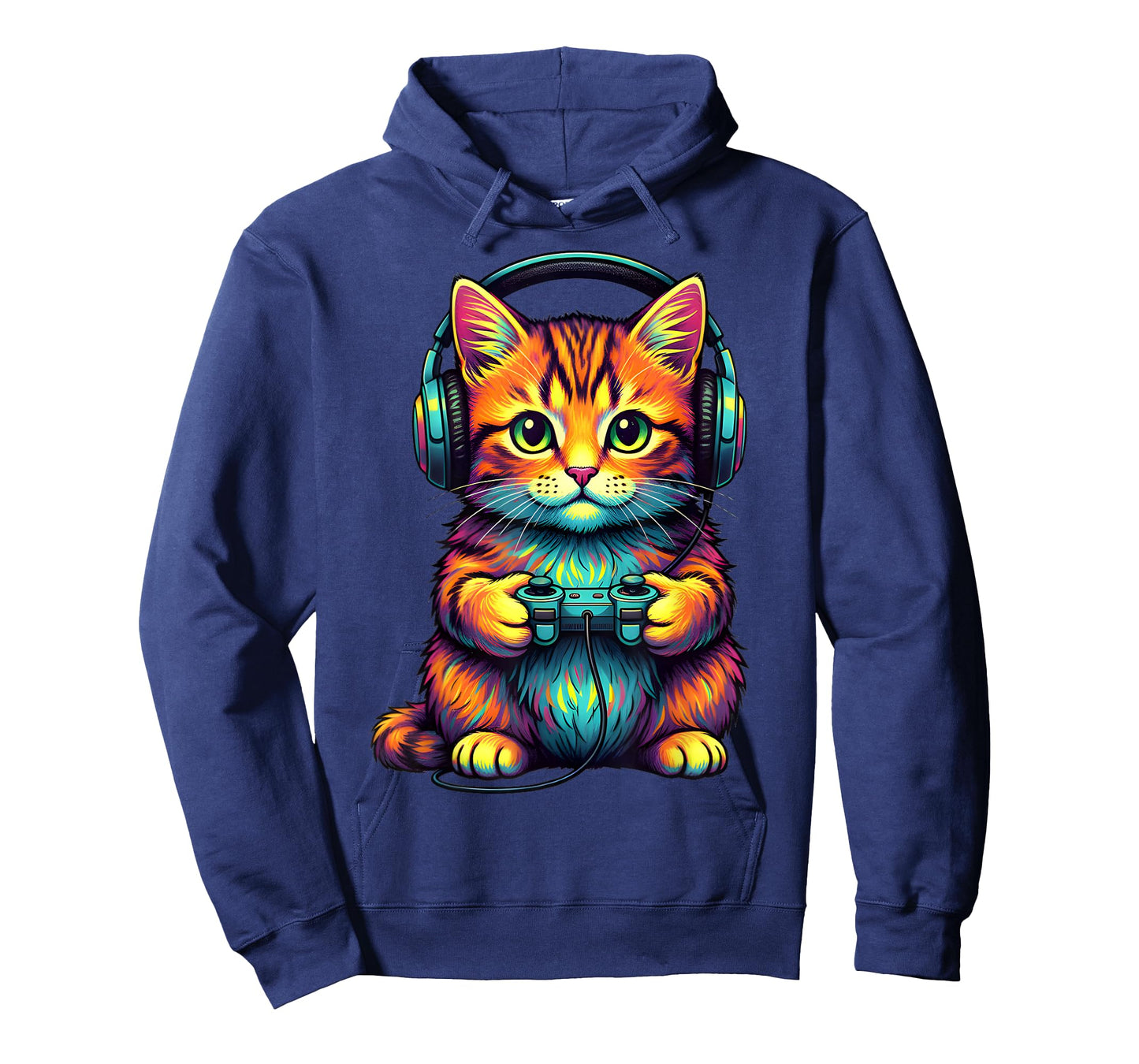 Vintage Kitten Cat Playing Video Games Funny Cat Gaming T-Shirt