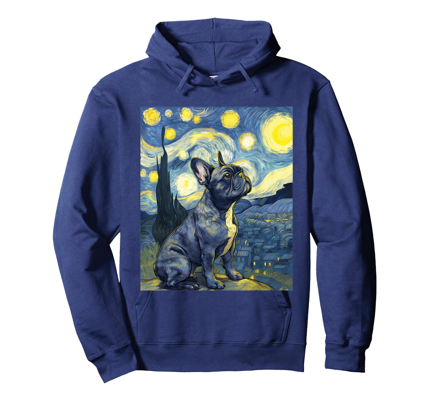French Bulldog Dog Van Gogh Style Starry Night Funny Graphic T-Shirt
