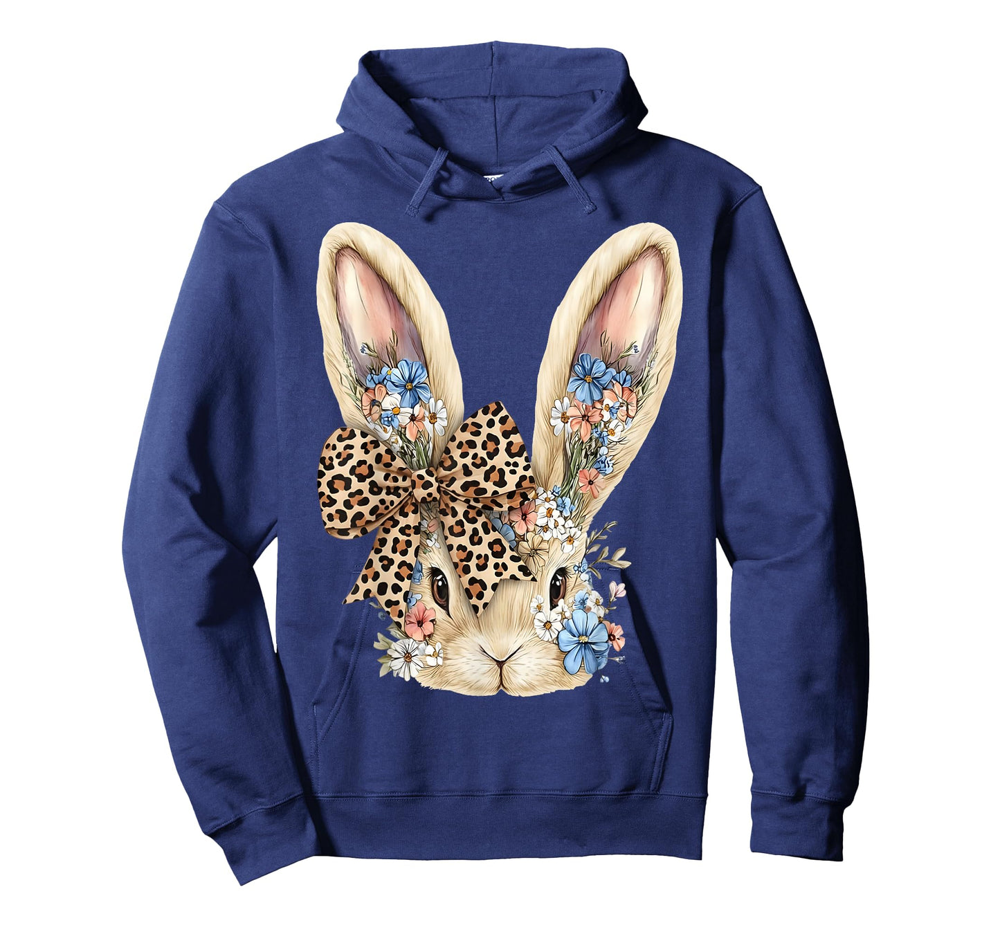 Cute Easter Bunny Face Leopard Bow Floral Rabbit for Women T-Shirt