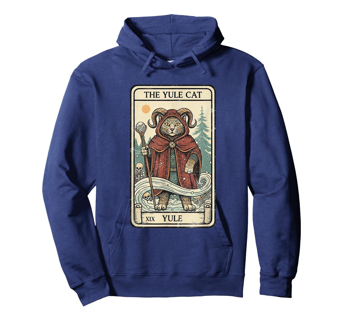 Retro Vintage The Yule Cat Tarot Card Christmas Holiday Xmas T-Shirt
