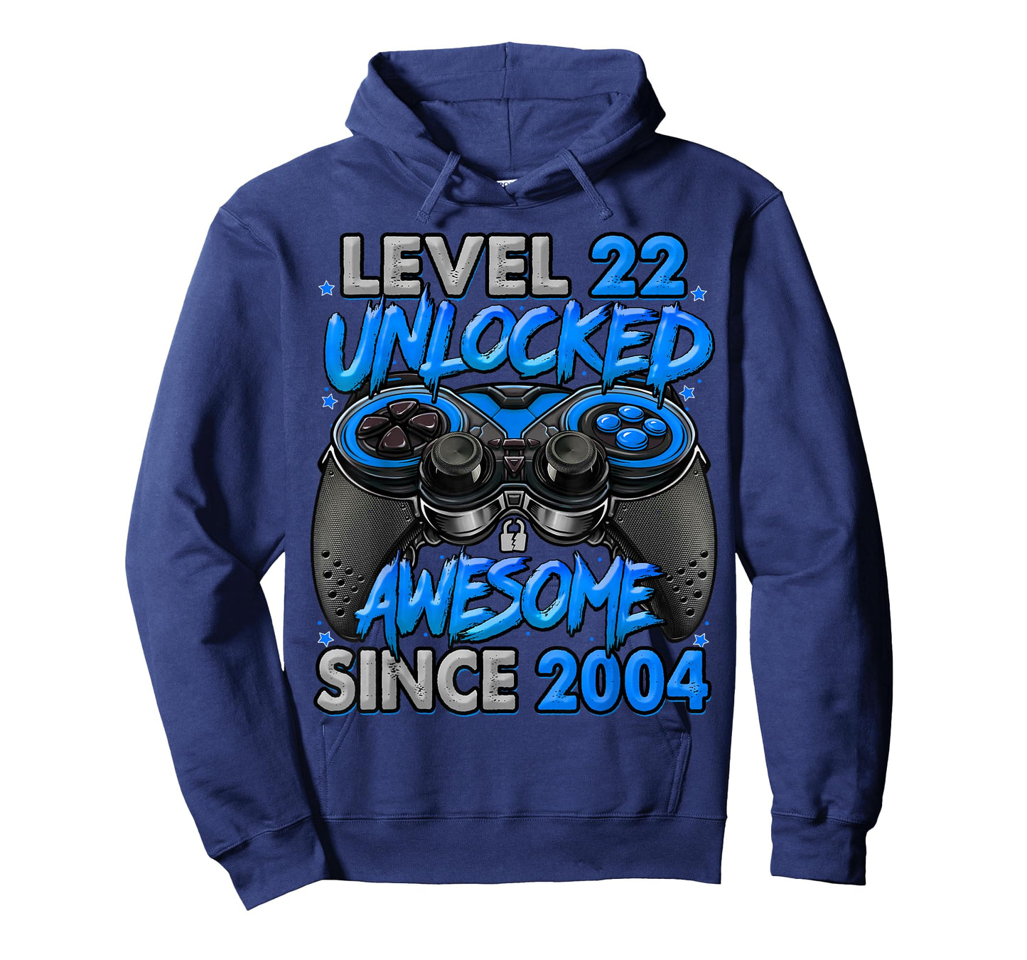 Level 22 Unlocked Awesome Since 2004 22nd Birthday Gaming T-Shirt
