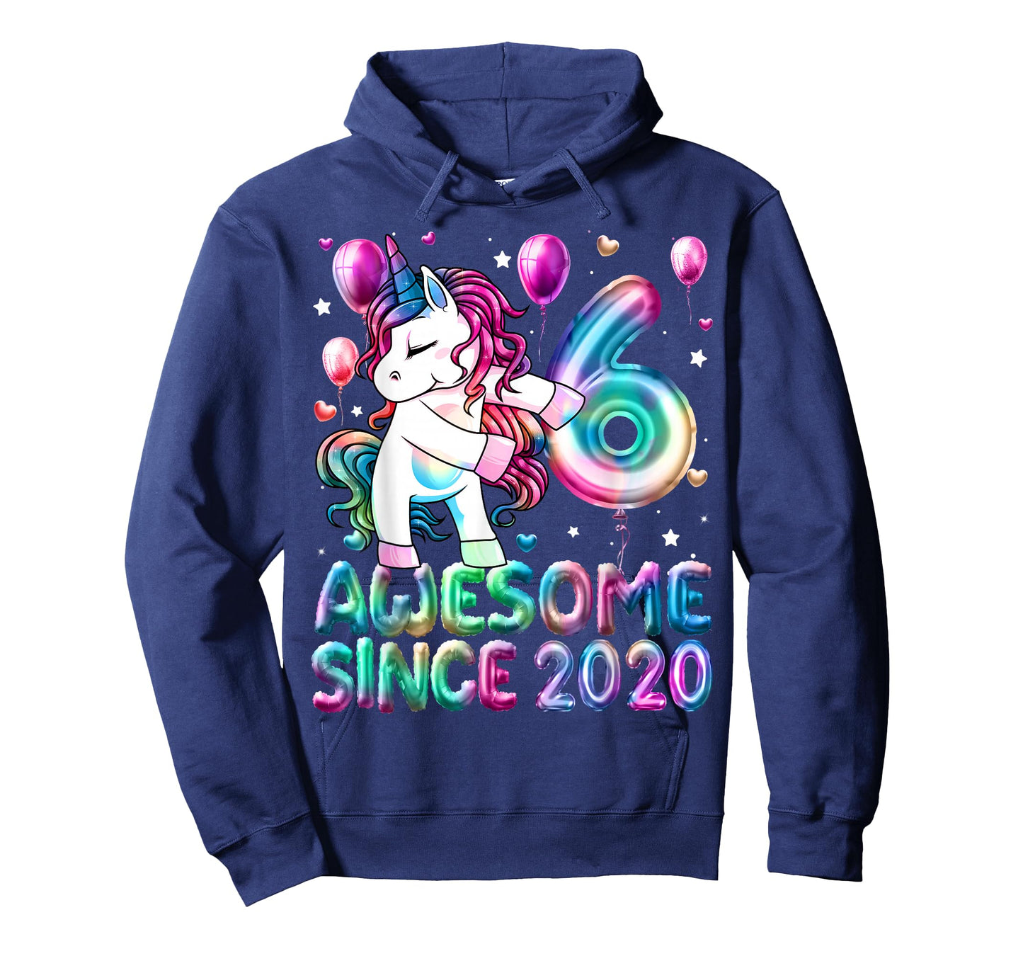 6 Year Old Girl Awesome Since 2020 Unicorn 6th Birthday Girl T-Shirt