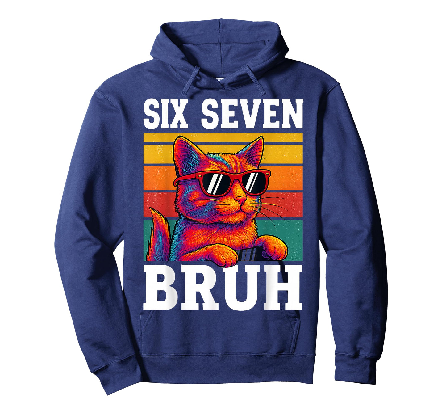 Six Seven Bruh Cat Retro Vintage Funny 67 Meme Men Women Kid T-Shirt