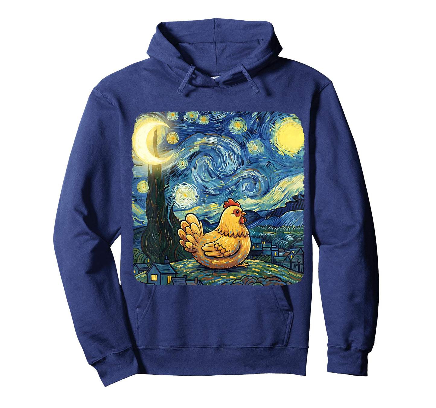 Chicken Owner Van Gogh Starry Funny Night Cute Farm Lover T-Shirt
