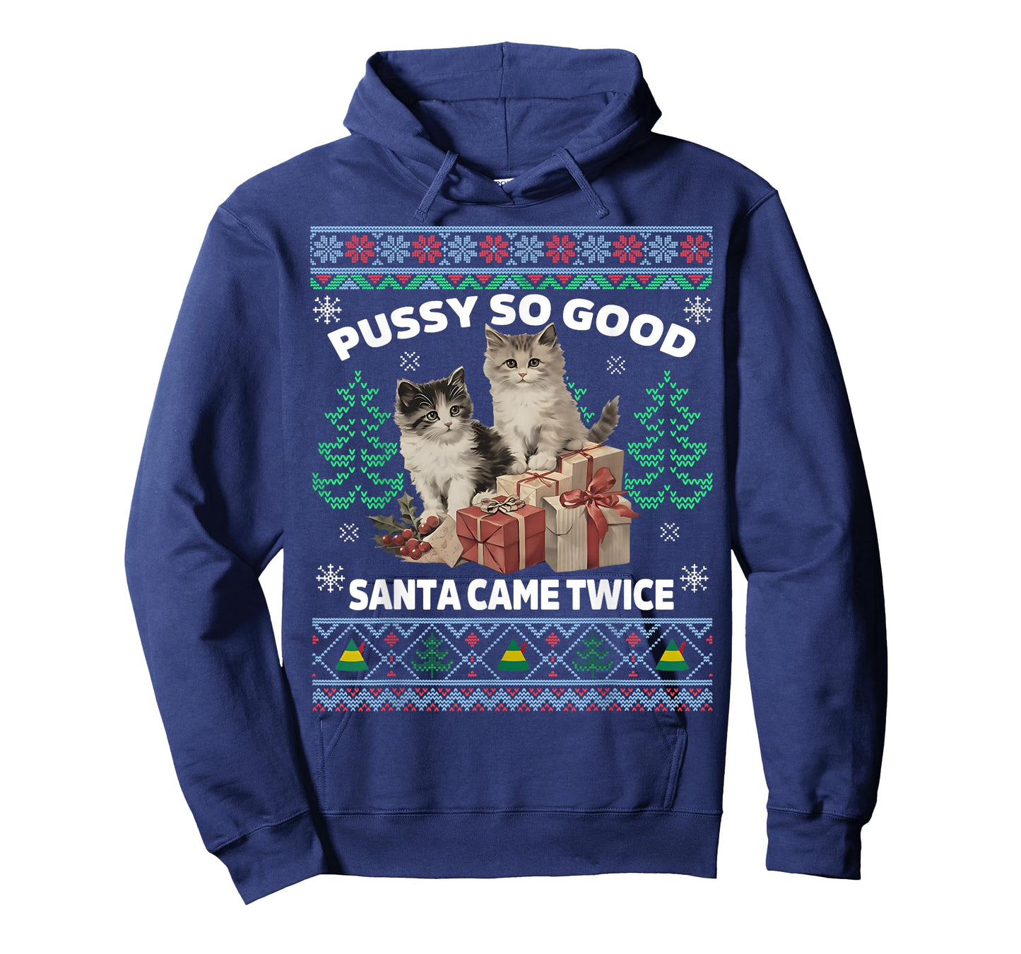 Pussy Cat So Good Santa Came Twice Funny Christmas T-Shirt