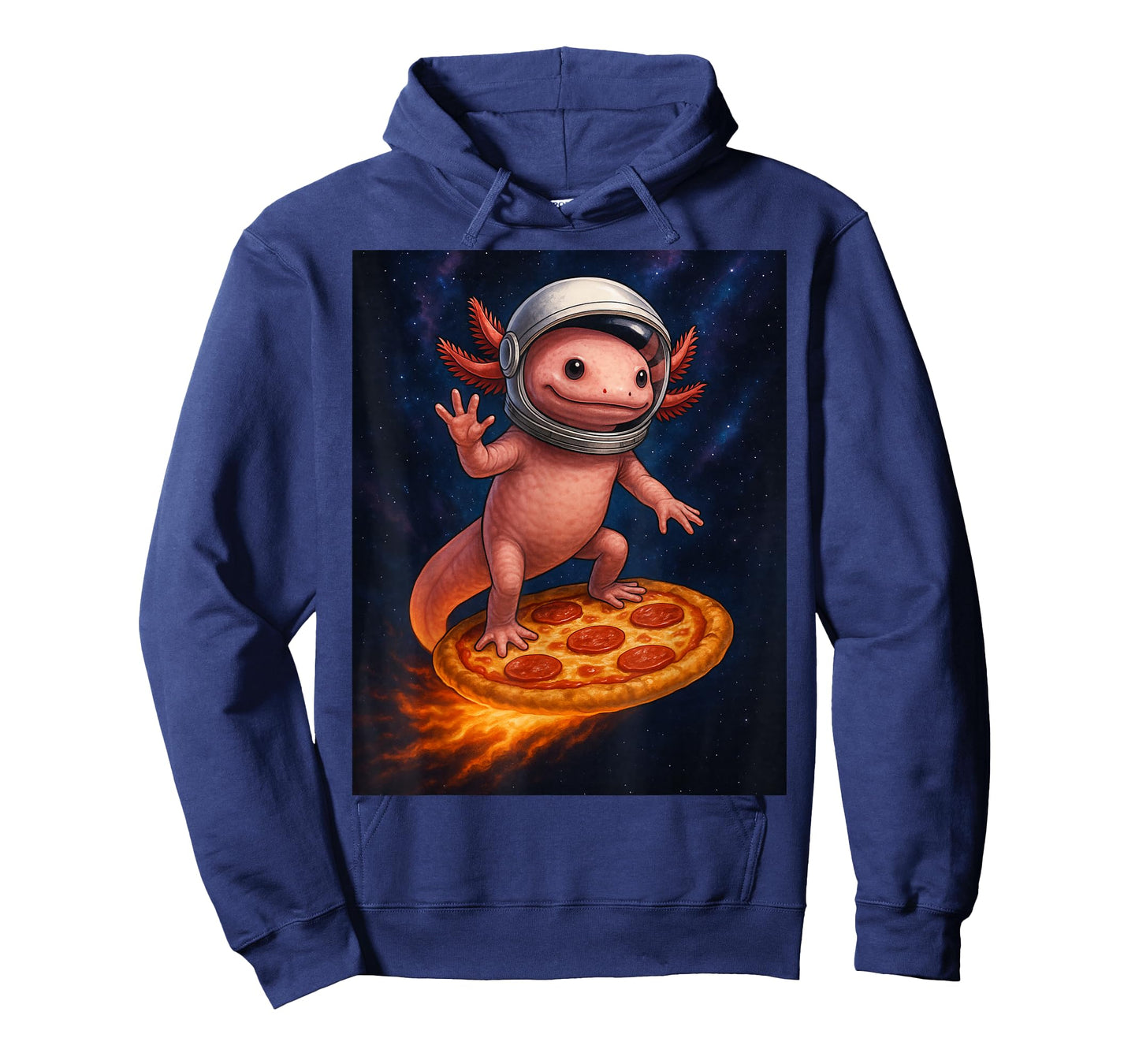 Funny Axolotl Flying a Pizza Astronaut Axolotl Space T-Shirt