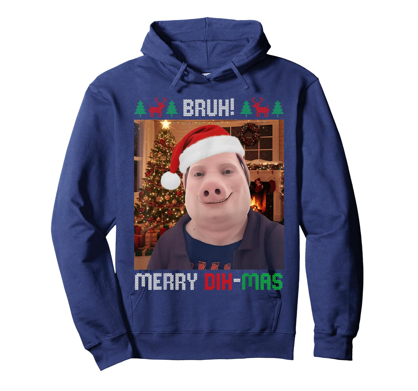 Bruh Merry Dih Mas Funny John Pork Christmas Brainrot Meme T-Shirt