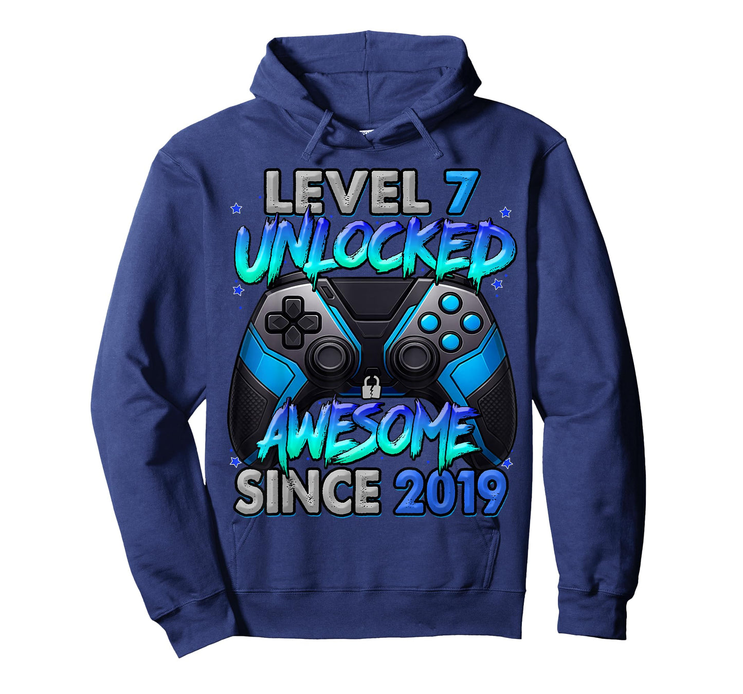 Level 7 Unlocked Awesome Since 2019 7th Birthday Gaming T-Shirt