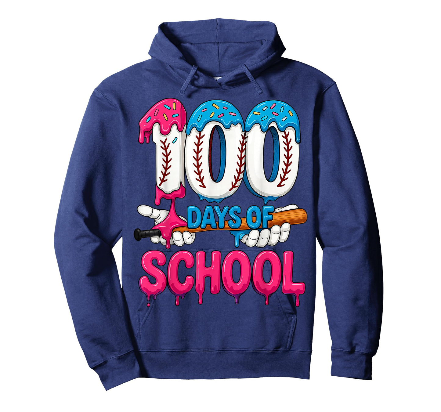 100 Days of School Baseball Ice Cream Teacher Student T-Shirt