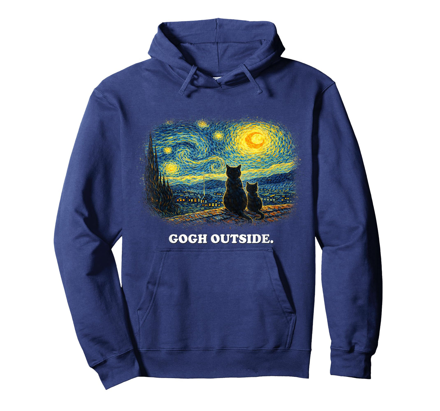 Gogh Outside Starry Black Cat Night Vincent Van Gogh T-Shirt
