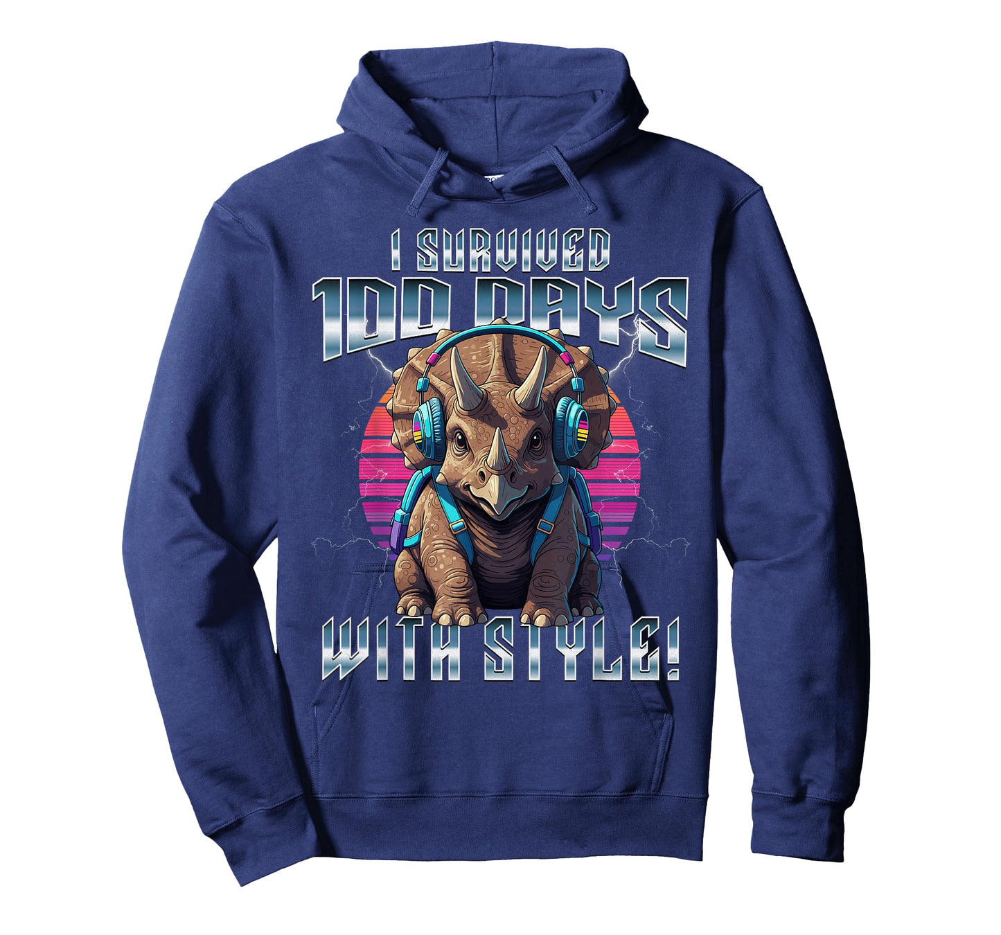 Retro Style Dinosaur Triceratops 100 Days of School T-Shirt