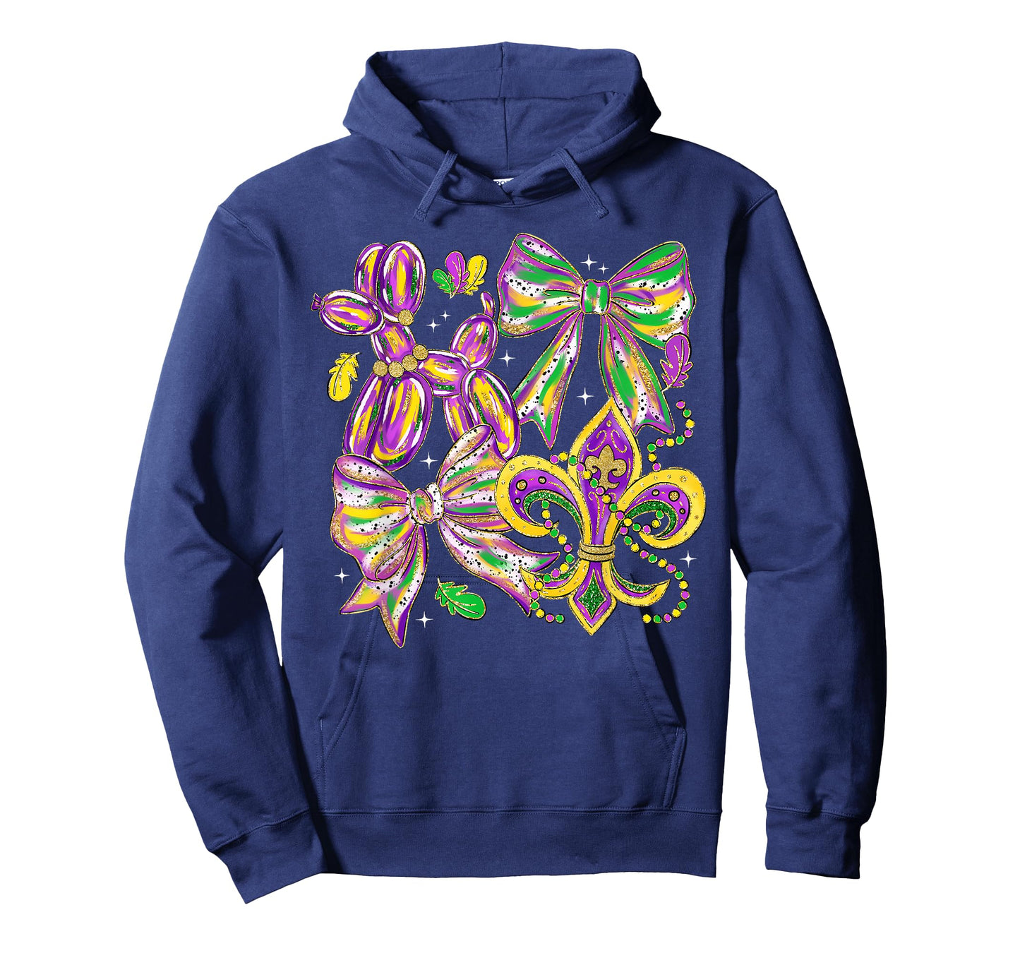Mardi Gras Coquette Bow Dog Beads New Orleans Fleur De Lis T-Shirt