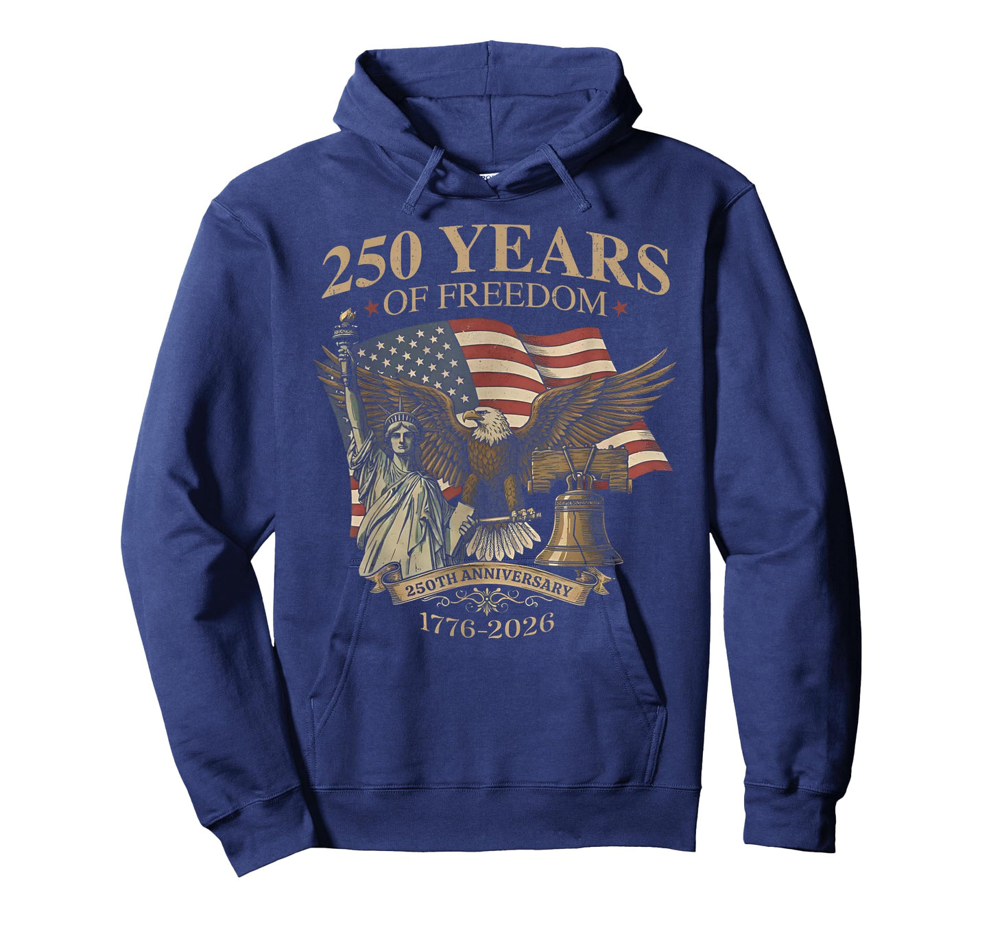 250 Years of Freedom 1776-2026 Liberty Bell Eagle USA Flag T-Shirt