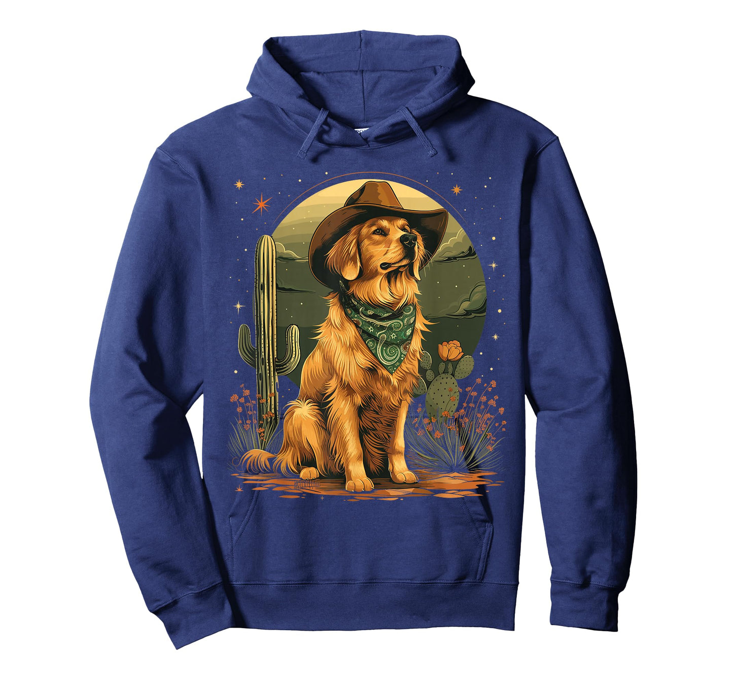 Golden Retriever Cowboy Dog Western Goldie Golden Cowboy Hat T-Shirt