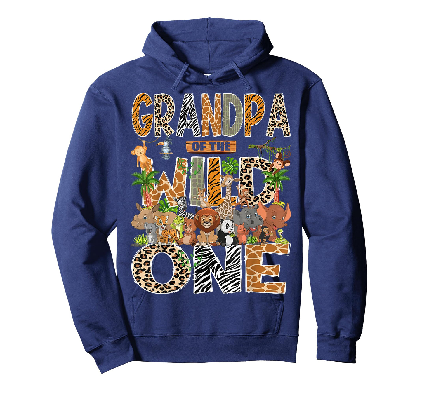 Grandpa of The Wild One Safari Zoo Animal 1st Birthday Boy T-Shirt