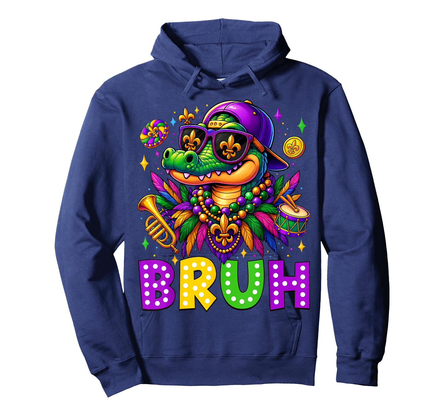 Mardigator Alligator Bruh Mardi Gras Costume Teens Boys Kids T-Shirt