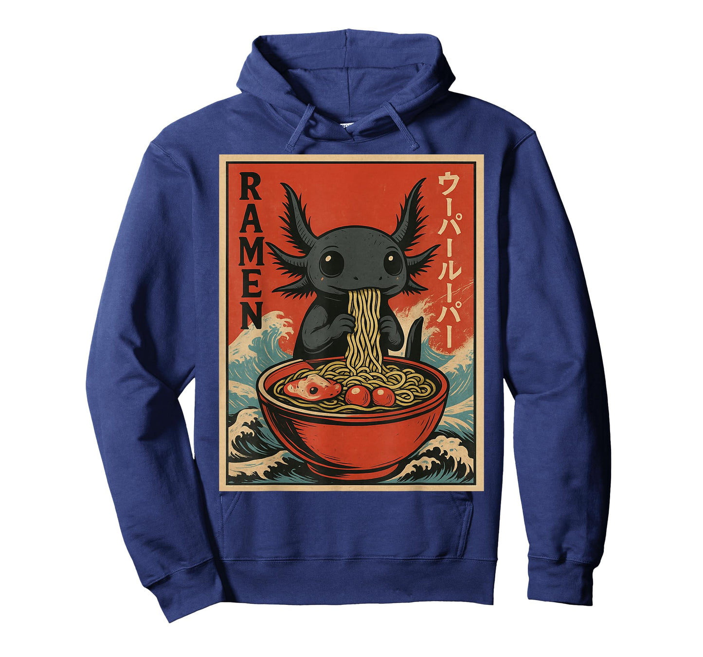 Japanese Anime Axolotls Ramen – Black Axolotl Eating Ramen T-Shirt