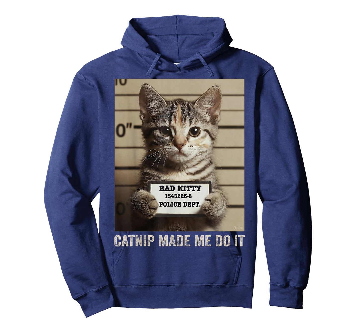 Kitty Mugshot Picture Bad Cat Catnip Made Me Do It Funny T-Shirt