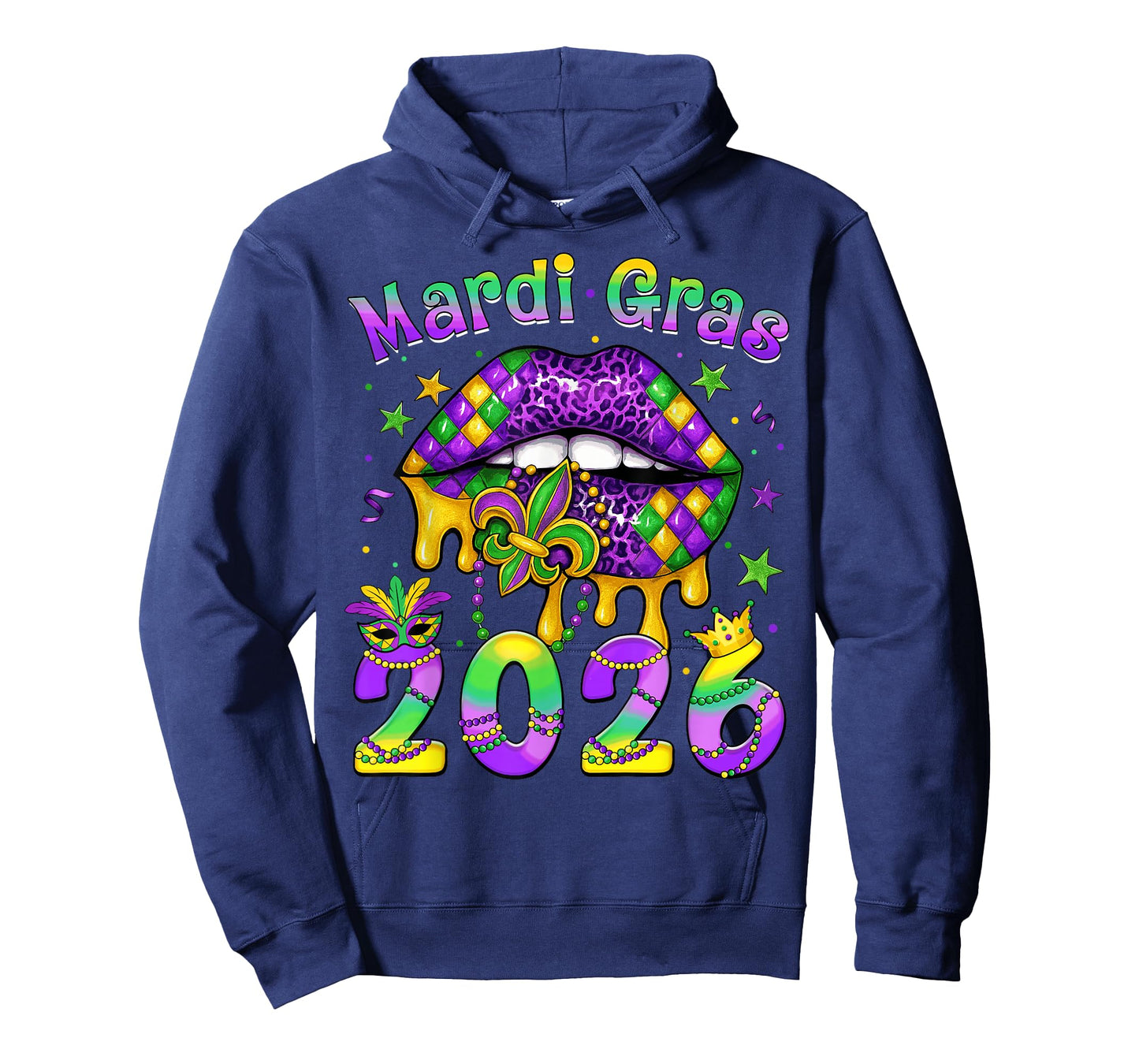 Happy Mardi Gras Carnival Mardi Gras 2026 Lips Girl Women T-Shirt