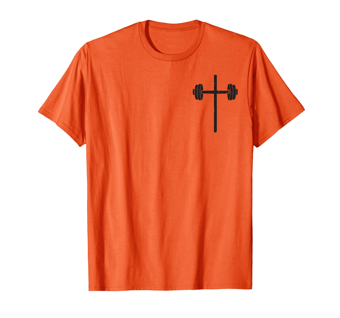 Dumbbell Cross Barbell Workout Christian Gym Faith-Fitness T-Shirt