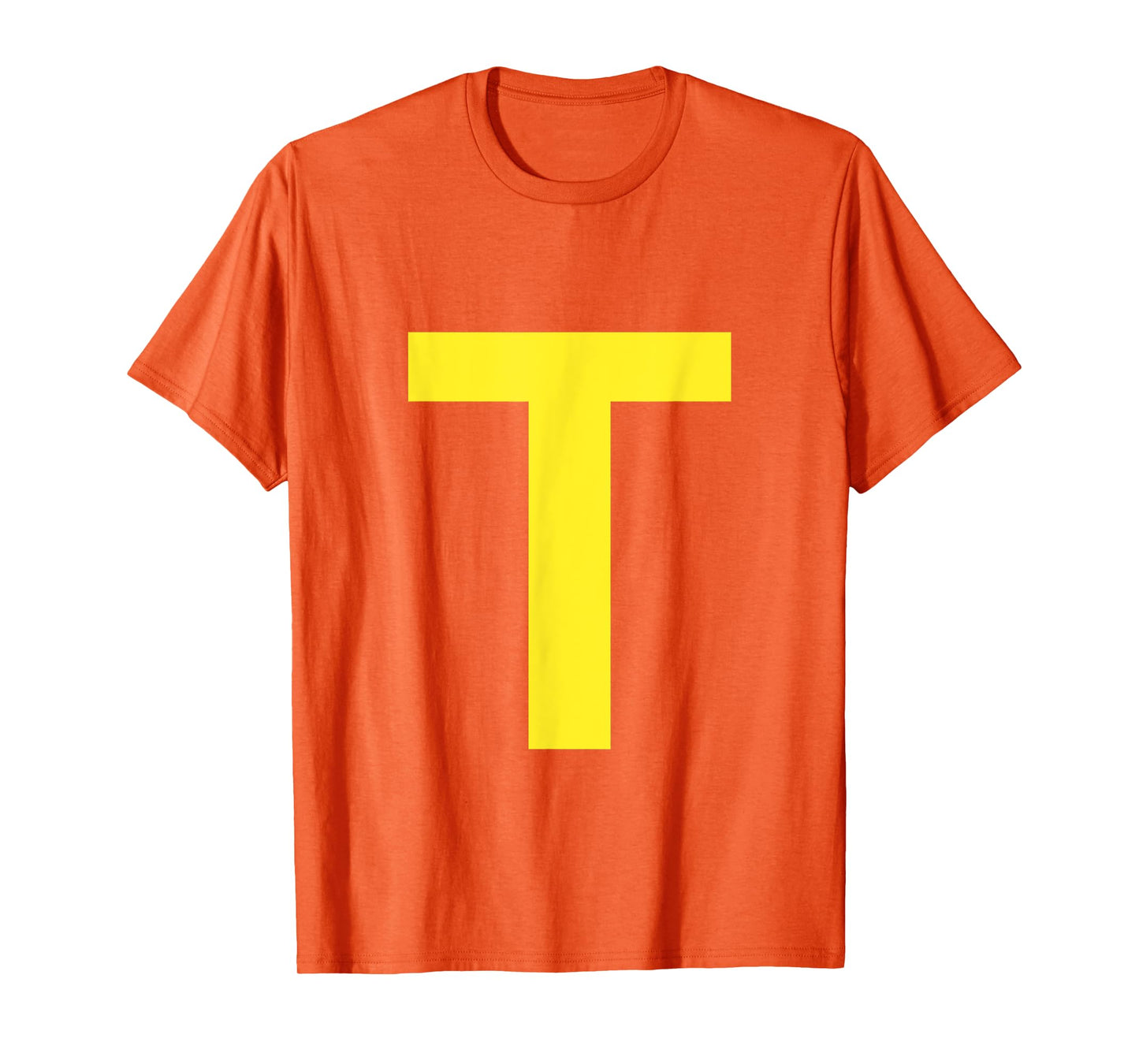 Letter T in Yellow on Green Costume Halloween Party T-Shirt