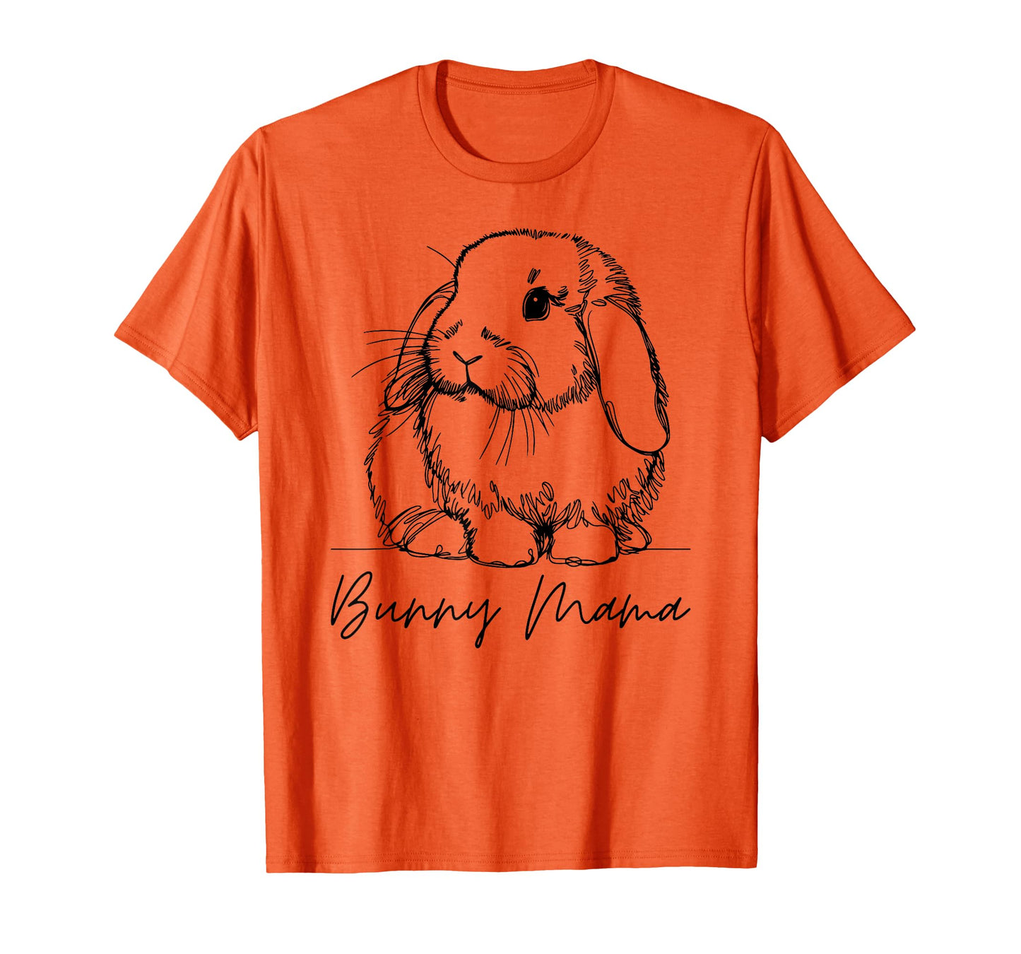 Bunny Mama Holland Lop Mom Cute Lop Rabbit Line Art T-Shirt