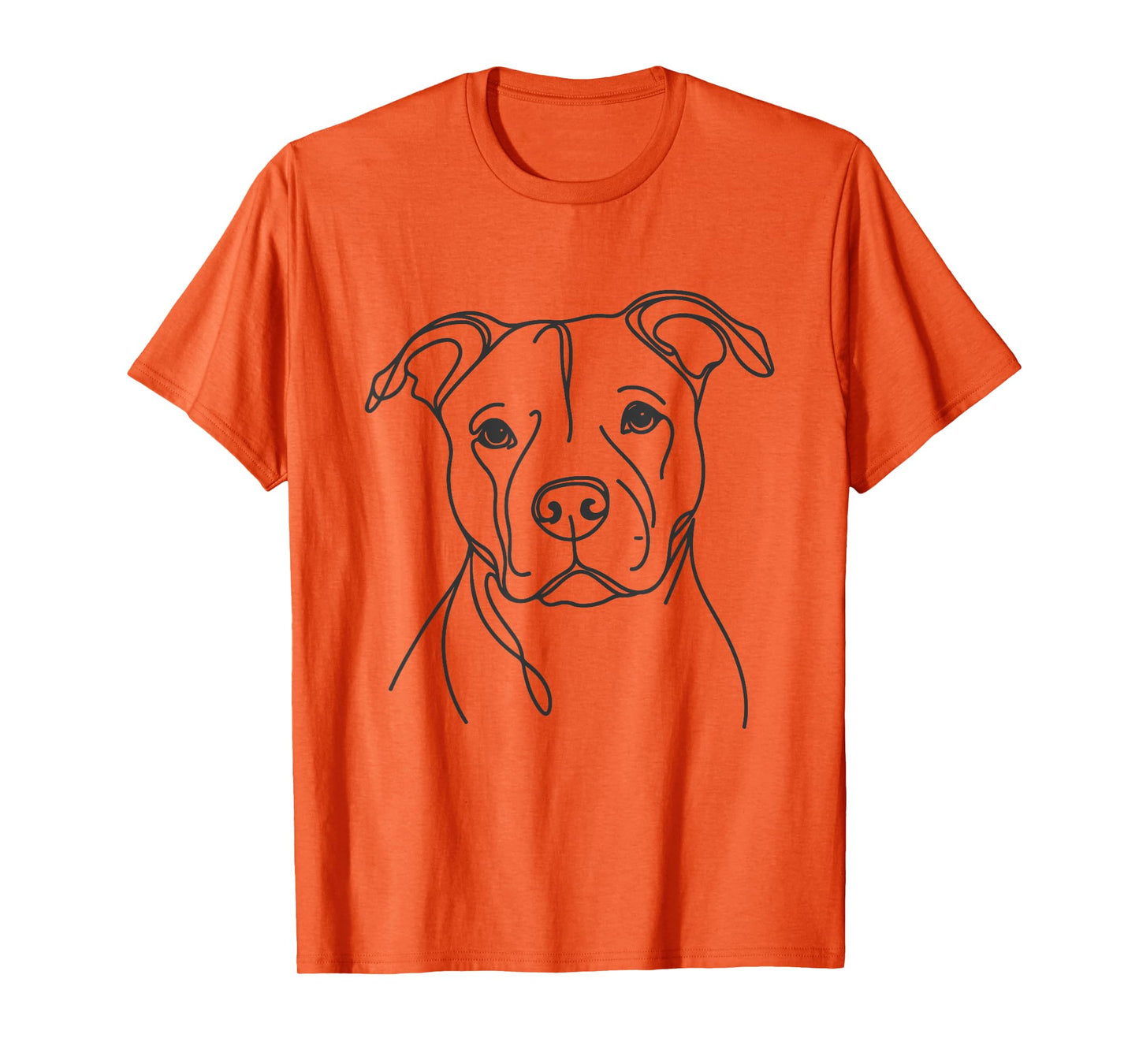 Line Art Dad Mom Dog - Pitbull Men Women T-Shirt