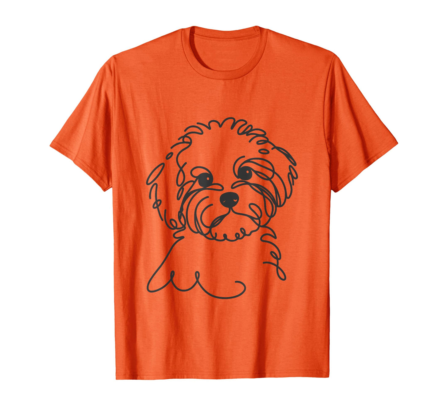 Line Art Dad Mom Dog - Maltipoo Men Women T-Shirt