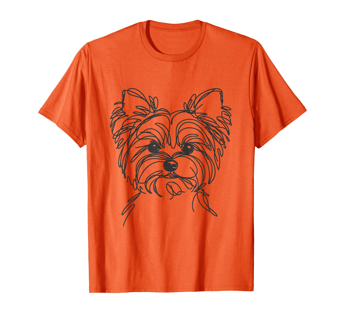 Line Art Dad Mom Dog - Yorkie Terrier Men Women T-Shirt