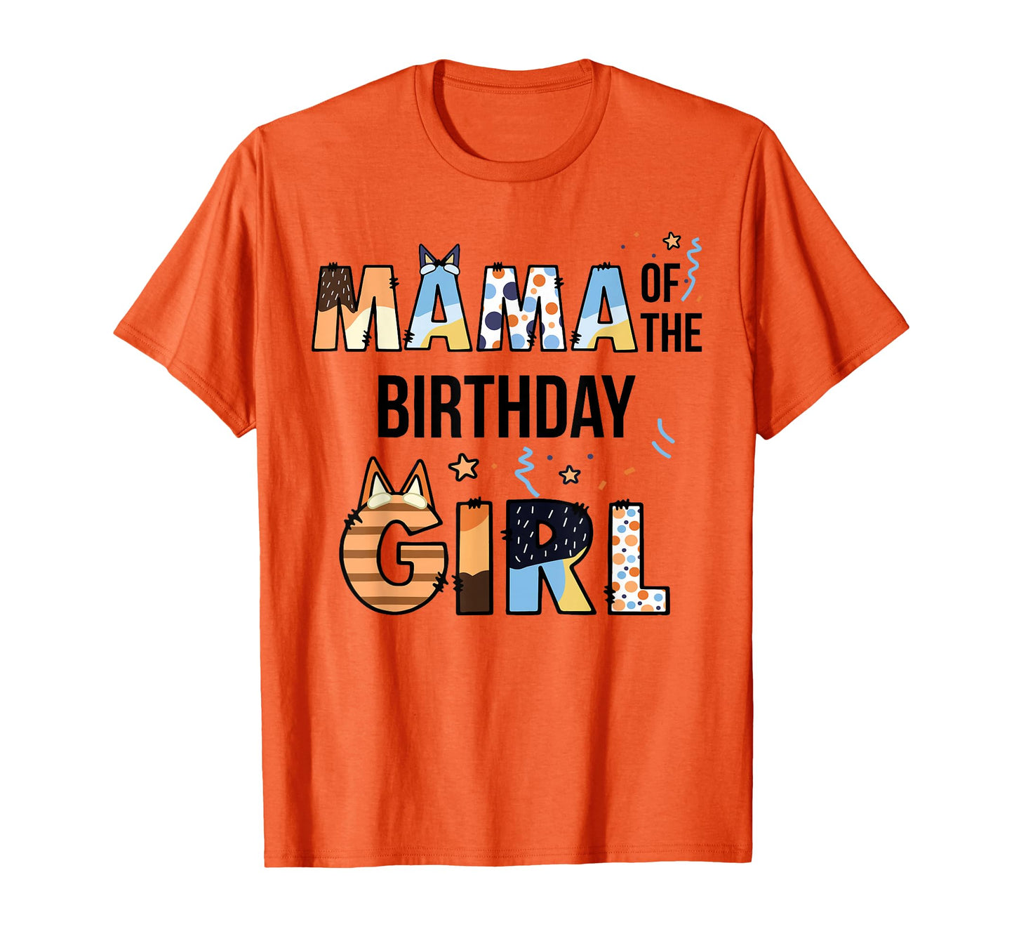 Mama Of The Birthday Girl Party Blue Dog Lover Matching T-Shirt