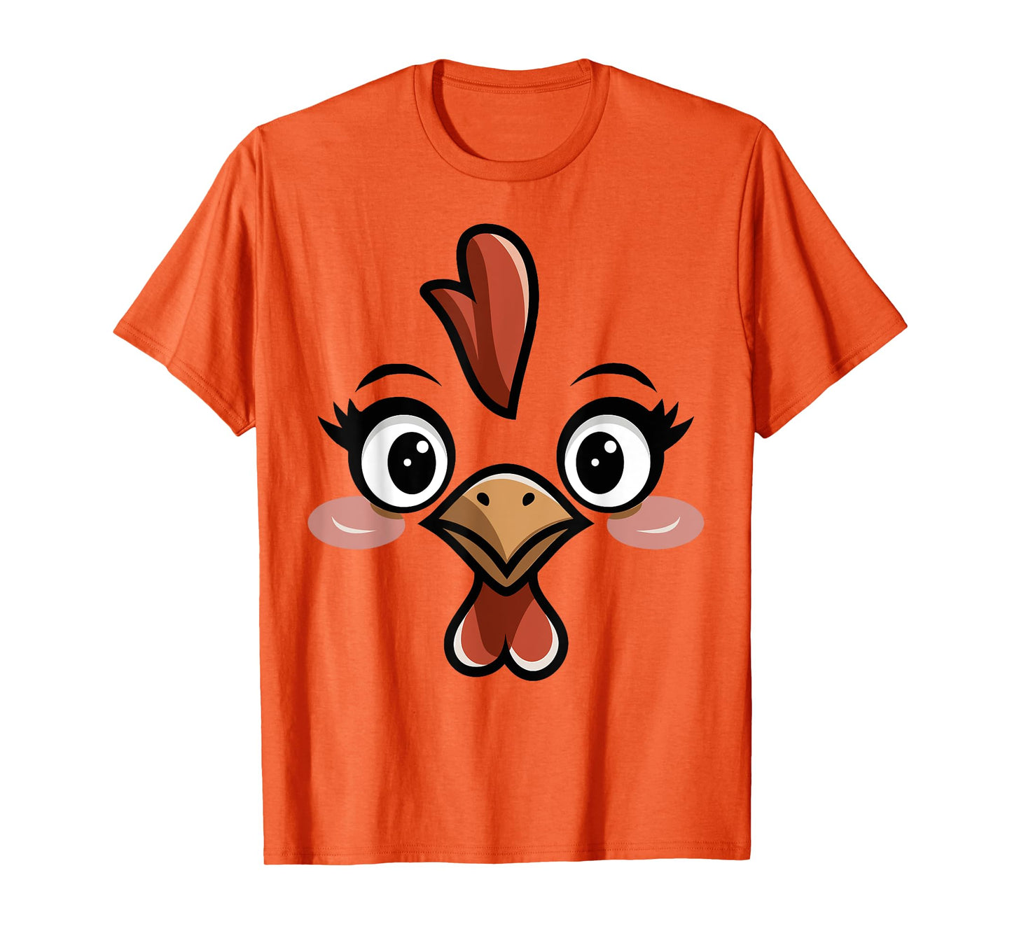 Novelty Last Minute Easy Halloween Party Stuff Halloween Chicken Face T-Shirt Women Kids Blue, White Size Small Classic Fit Round Collar Short Sleeve Cotton 60%, Polyester 40%
