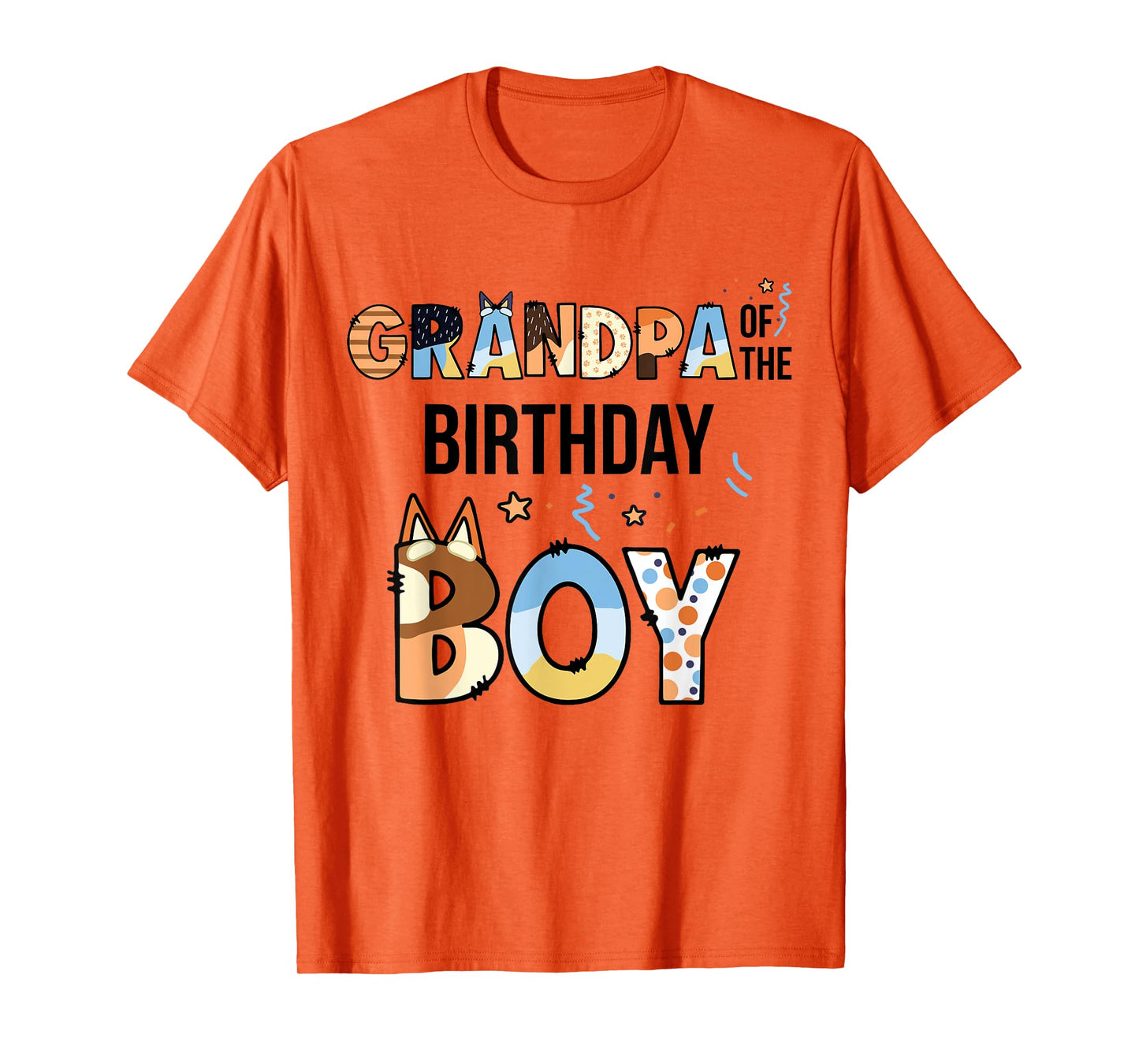 Grandpa Of The Birthday Boy Party Blue Dog Lover Matching T-Shirt