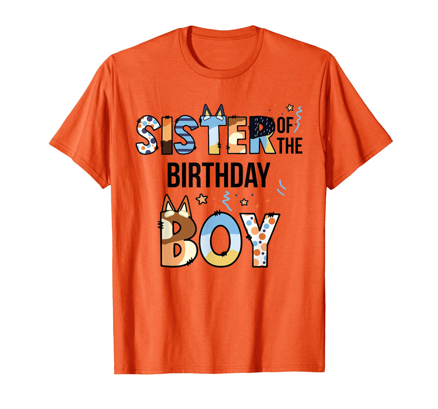 Sister Of The Birthday Boy Party Blue Dog Lover Matching T-Shirt