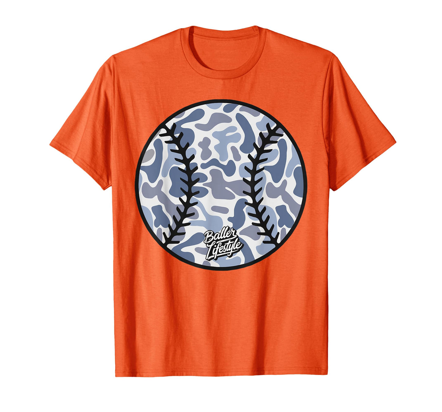 Camo Ball Baseball Lifestyle Men Boy Youth Game Day T-Shirt