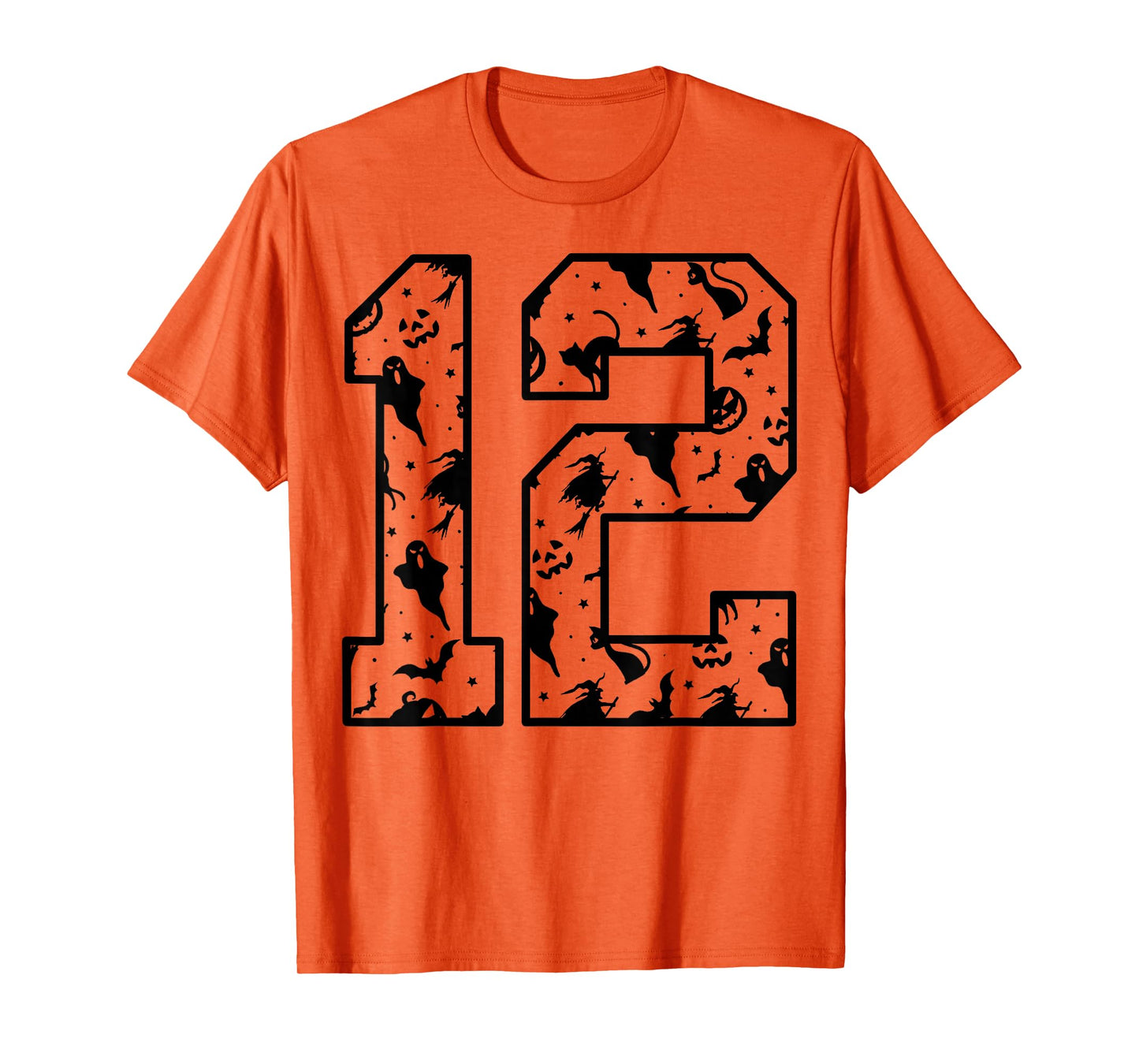 Orange and Black #12 Cute Halloween Pattern Number 12 T-Shirt