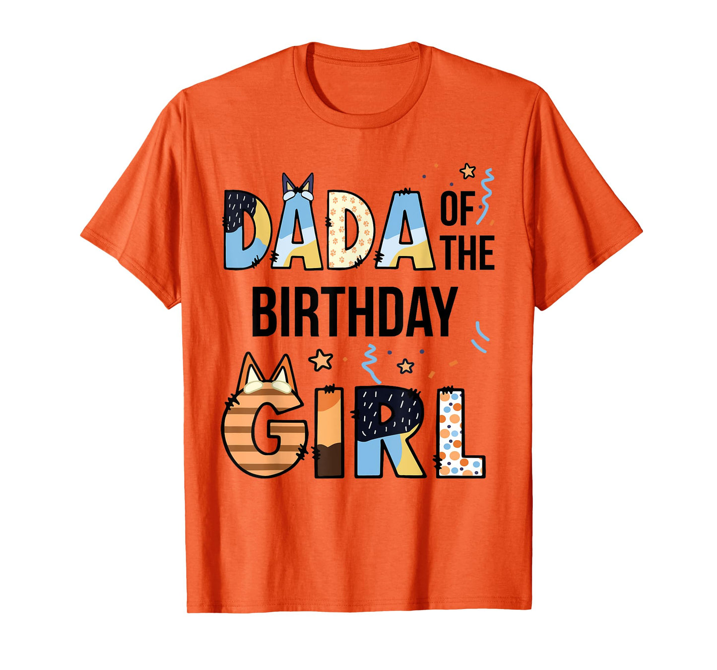 Dada Of The Birthday Girl Party Blue Dog Lover Matching T-Shirt