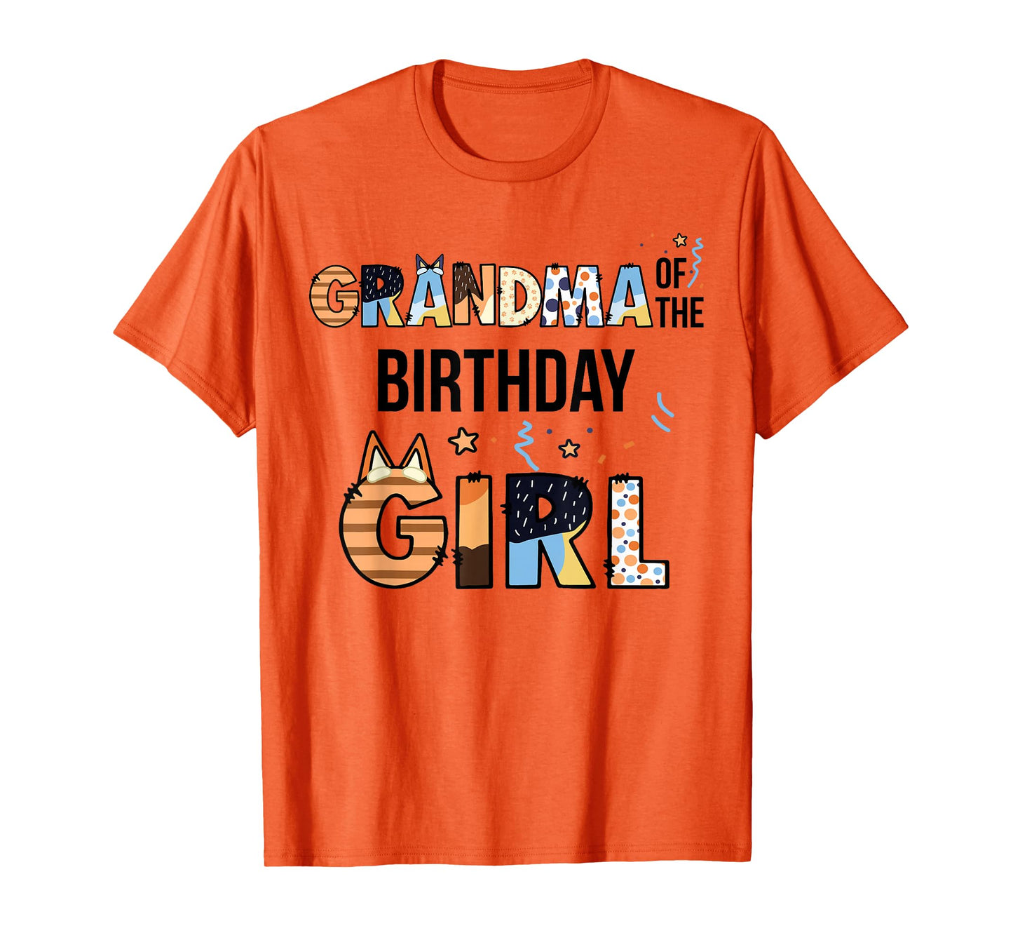 Grandma Of The Birthday Girl Party Blue Dog Lover Matching T-Shirt