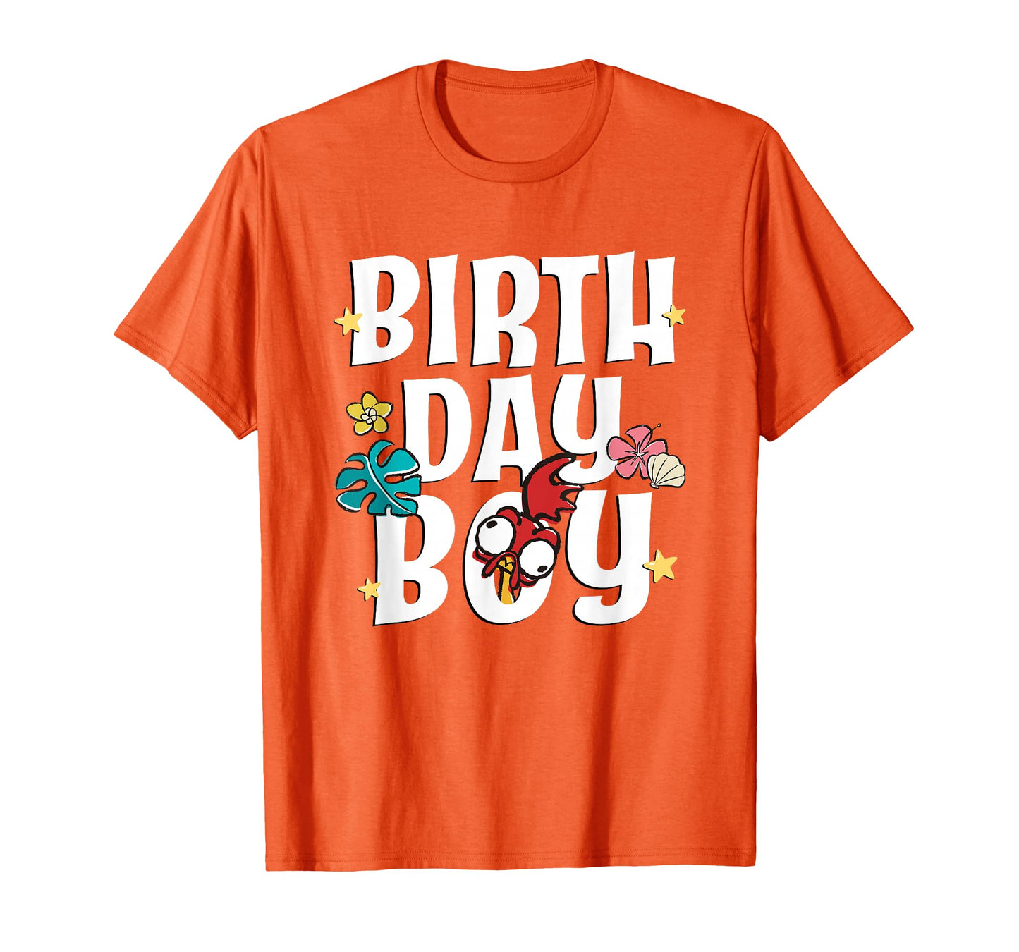 Disney Moana Birthday Boy Cute Hei Hei Big Chest Text Logo T-Shirt