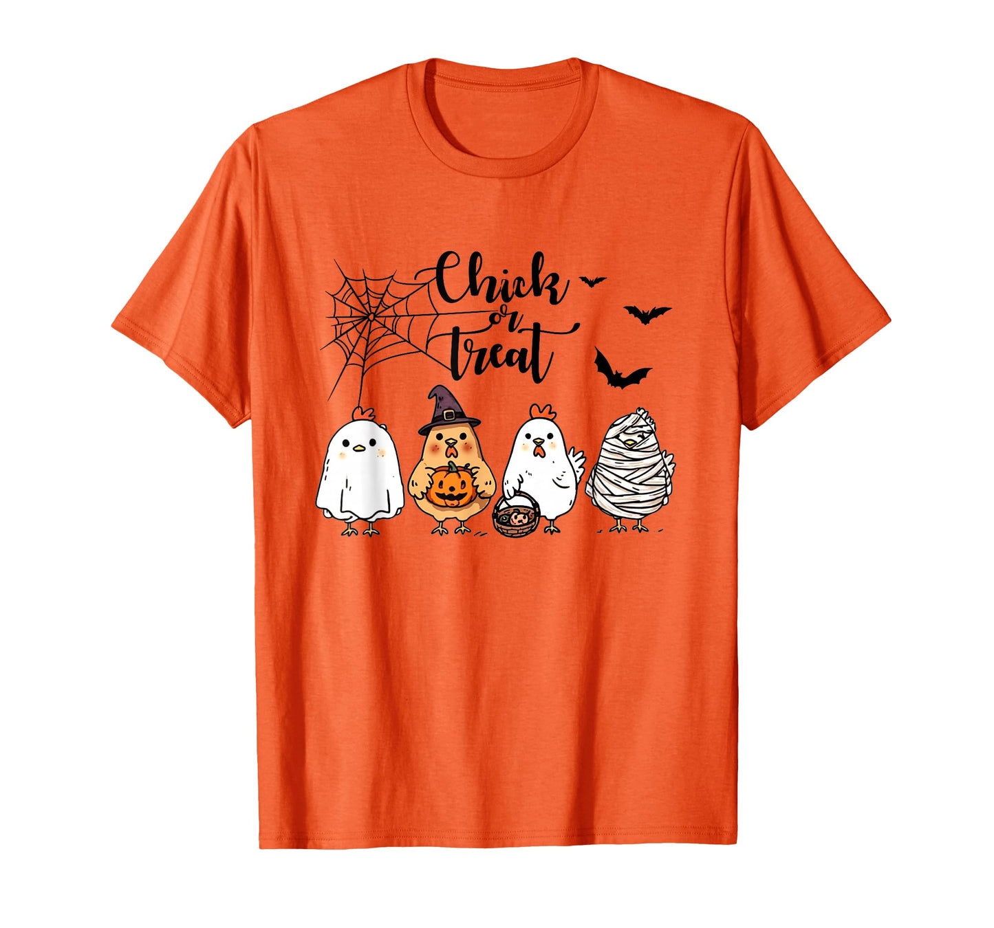 Funny Chicken Halloween Chick Or Treat Women Men Kids T-Shirt