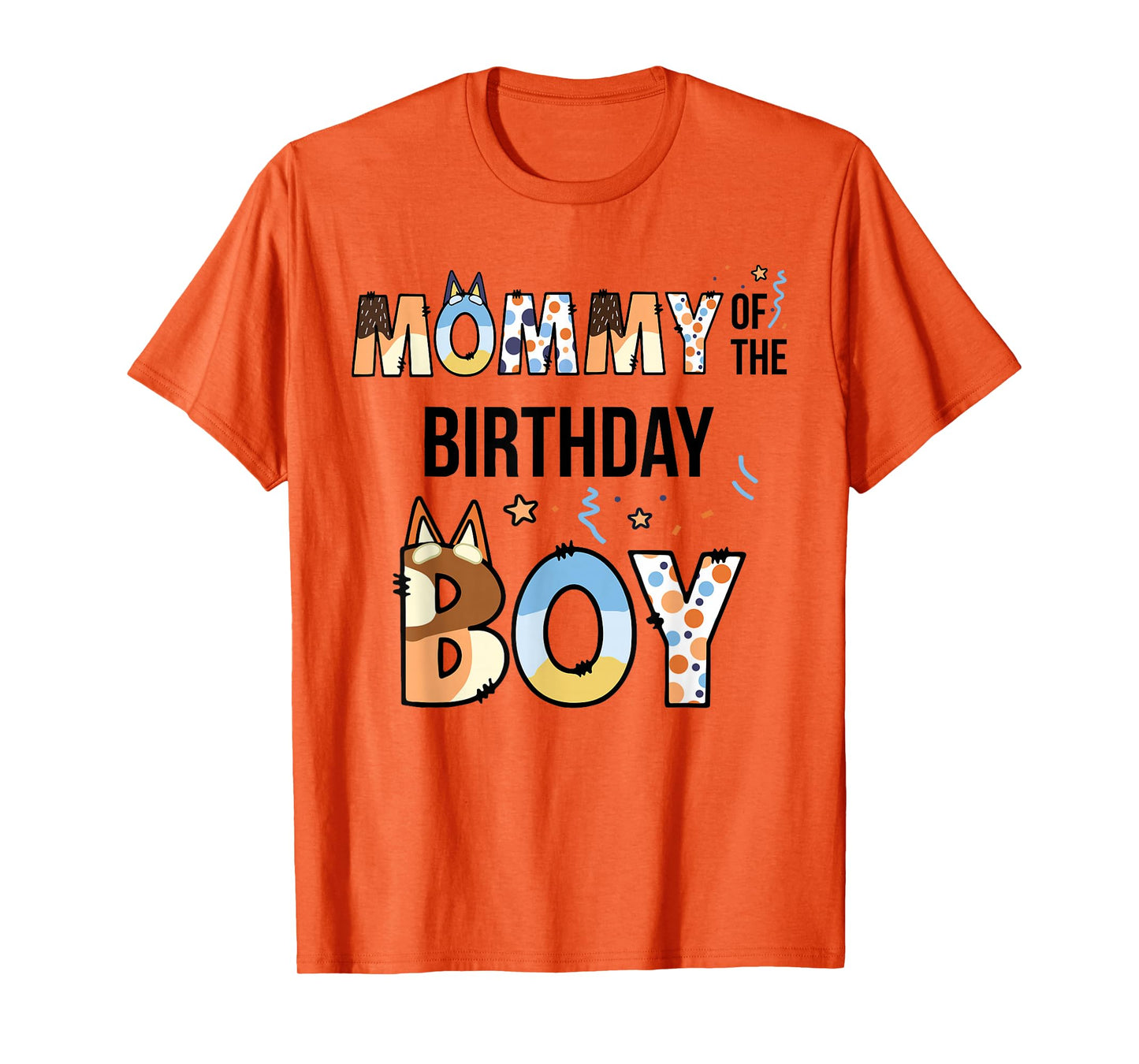 Mommy Of The Birthday Boy Party Blue Dog Lover Matching T-Shirt
