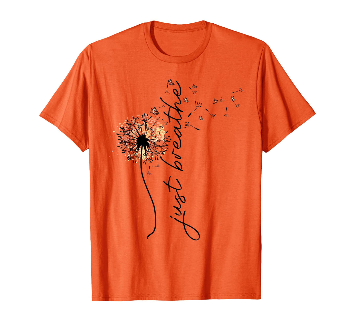 Just Breathe Tee Dandelion and Buterflies Womens Summer T-Shirt
