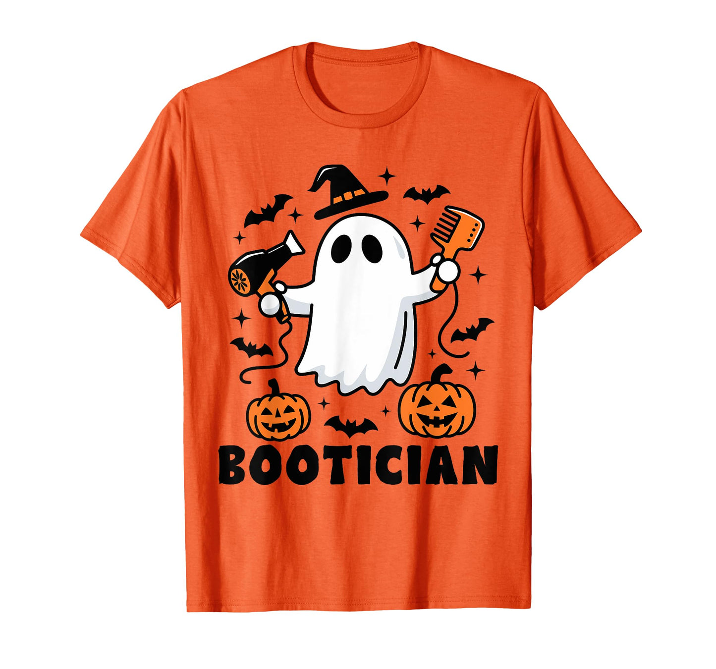Bootician Funny Beautician Halloween Ghost Hair Stylist T-Shirt