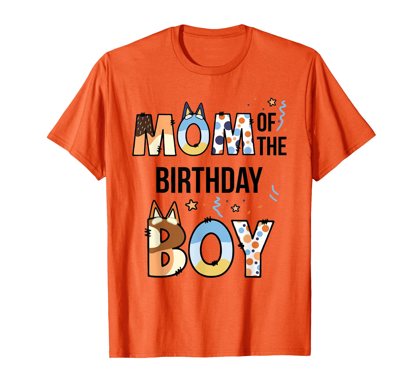 Mom Of The Birthday Boy Party Blue Dog Lover Matching T-Shirt