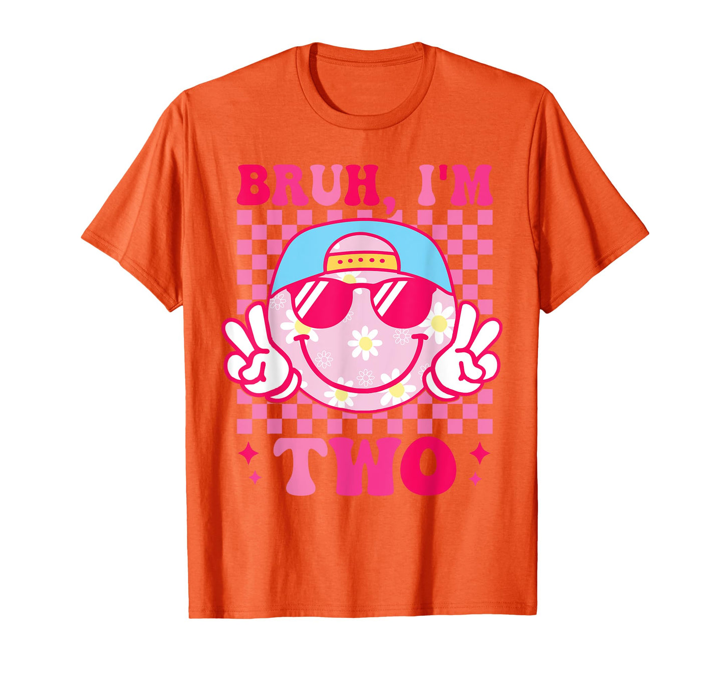 Bruh I'm Two 2 2nd Birthday Groovy Girls 2 Years Old T-Shirt