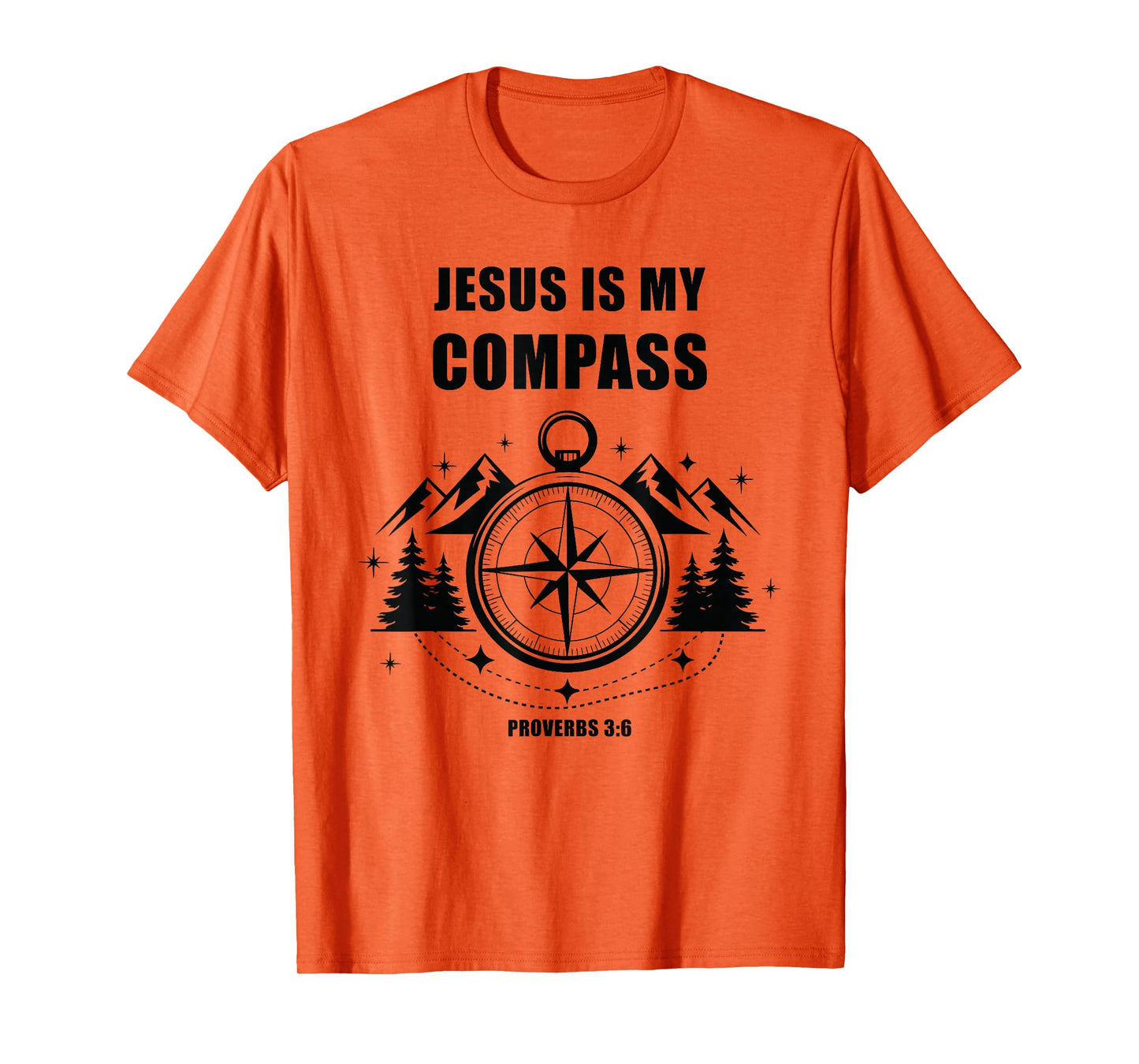 Jesus is My Compass – Proverbs 3:6 Christian Faith Camping T-Shirt