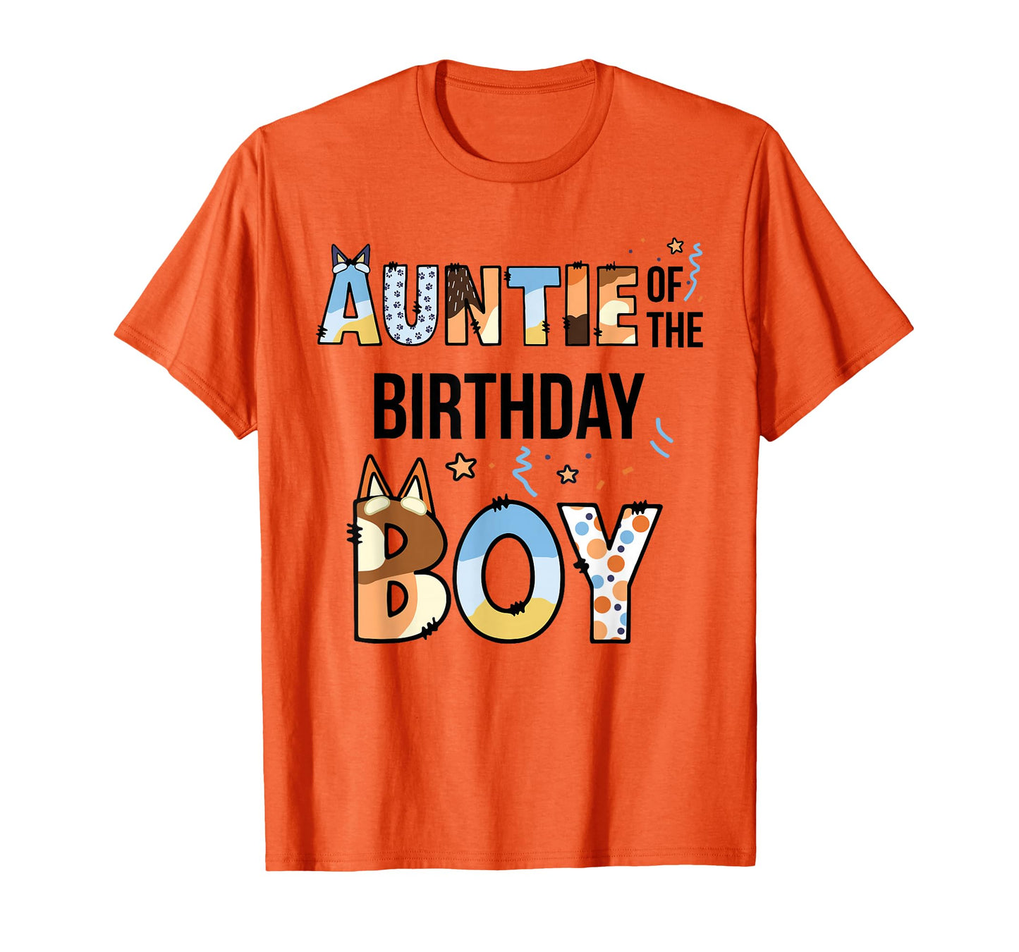 Auntie Of The Birthday Boy Party Blue Dog Lover Matching T-Shirt